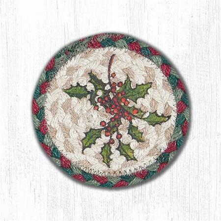CAPITOL IMPORTING CO 5 in. Holly Individual Coaster Rug 31-IC508H